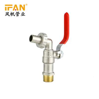 Ifan high quality  plastic tube pipe fitting long handle  brass bibcock tap brass fitting faucet