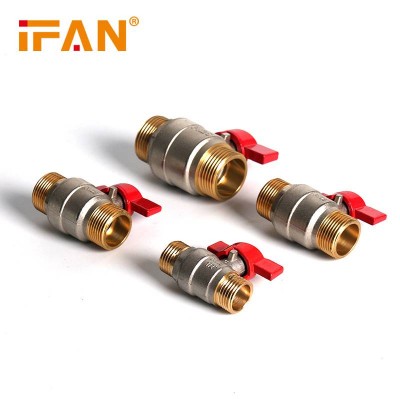 IFAN  pipe PEX Pipe and Fittings 81052 brass material Ball Valve 1/2F-1F with butterfly handle