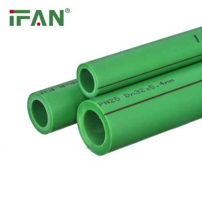 Ifan Hot Sale Ppr Pipes And Fittings Green White Grey Color Ppr Plumbing Pn20 20-110mm Ppr Plastic Pipe