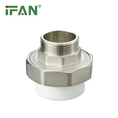 Ifan Wholesale Brass Union Plumbing Materials Prices Pipe Fittings Threaded White Color Copper Male Thread Union