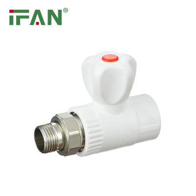 Ifan PPR/HDPE/PVC Angle Valve Factory PPR Pipe Material High Quality White Color PPR Heating Valve